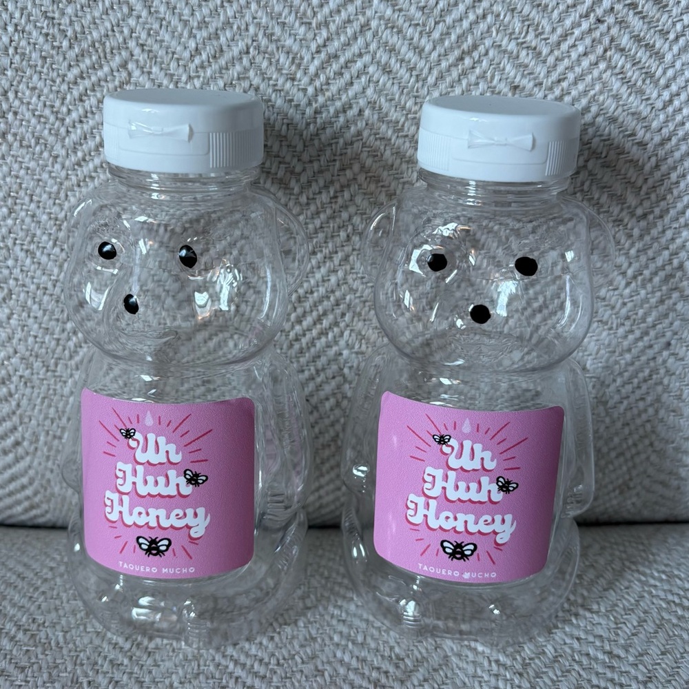 Pink Bear-Shaped Cocktail Bottle Set of 2 Uh Huh Honey